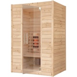 RORO Sauna & Spa Infrarotkabine ABN D431, BxTxH: 132 x 102 x 198 cm, 45 mm, Fronteinstieg, inkl Fußboden und Steuergerät beige