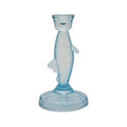 Greengate Kerzenhalter Greengate Kerzenhalter FISCH Blau Glas 17 cm