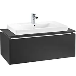 Villeroy & Boch Legato Waschtischunterschrank B694L0PD 100x38x50cm, mit LED-Beleuchtung, Black Matt Lacquer