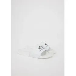 Badeschuh ALPHA INDUSTRIES "Alpha Industries Accessoires - Beachwear Alpha Slider", Herren, Gr. 38, weiß, Schuhe Badelatschen Pantolette
