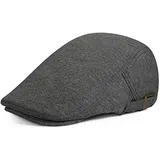 WETOO Schirmmütze Herren Schiebermütze Schwarz Driving Cabbie Jagd Flatcap Newsboy Cap