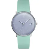 JUNGHANS 47/4554.02 max bill Damenuhr mit Lederband Hellgrün/Hellblau