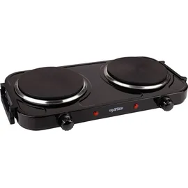 Grafner Grafner® Kochplatte doppelt 2000 Watt mit klappbaren Griffen Schwarz KP10880