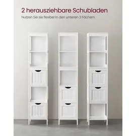 VASAGLE Badschrank BBC66WT weiß 30,0 x 30,0 x 141,5 cm