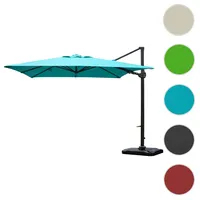 Mendler Gastronomie-Ampelschirm HWC-A39, 3x3m (Ø4,24m) schwenkbar drehbar, Polyester/Alu 31kg