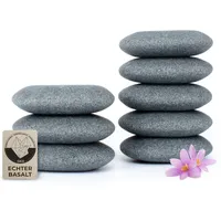 Hot Stone Legestein aus zertifiziert echtem Basalt für viel Wärme [8 Stück], zur Ergänzung Ihres Hot Stone Massage Sets