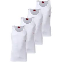 Hugo Herren Unterhemd, 4er Pack - Tank Top, Doppelripp, Cotton Stretch Weiß M
