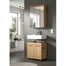 xonox.home Waschbeckenunterschrank Scout 60 x 60 x 34 cm Braun/Schwarz