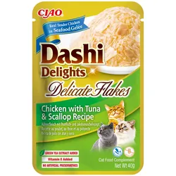 INABA Dashi Delights Zarte Flocken Huhn mit Thunfisch und Jakobsmuschel Rezept 40g