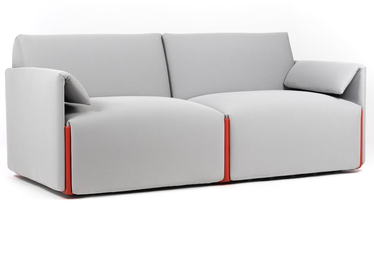 MAGIS - Costume Sofa 2-Sitzer, Komposition B mit Armlehnen, Fidivi One 8504 / orange 1110C