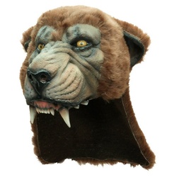 Ghoulish Productions Kostüm Puma Kopfbedeckung, Tierische Mütze für Schamanen oder Hohepriester braun