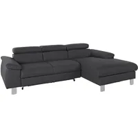 Cotta Ledersofa - schwarz - Liegefunktion - Recamiere rechts