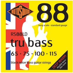 Rotosound Saiten, Bass Saiten RS88LD, 4er 65-115 Tru Bass 88, Black Nylon Flat