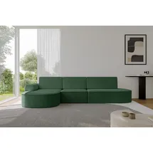 altdecor Eckcouch Cord 5-Sitzer Grün