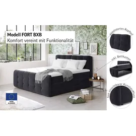Cotta Boxspringbett COTTA "Fort mit Bettkasten, inkl. Topper", beige, B:201cm L:228cm, 100% POLYESTER (PES), Komplettbetten, Boxspringbett, erhältlich in verschiedenen Breiten (160cm, 180cm & 200cm), Topseller