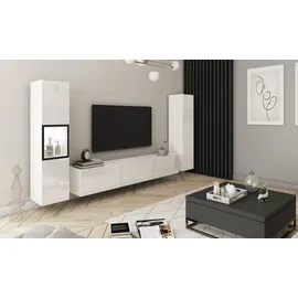 INOSIGN Wohnwand »BERLIN III, Vitrine Türschlag links/rechts wechselbar« Komplett-Set, 3 Stk. tlg., weiß