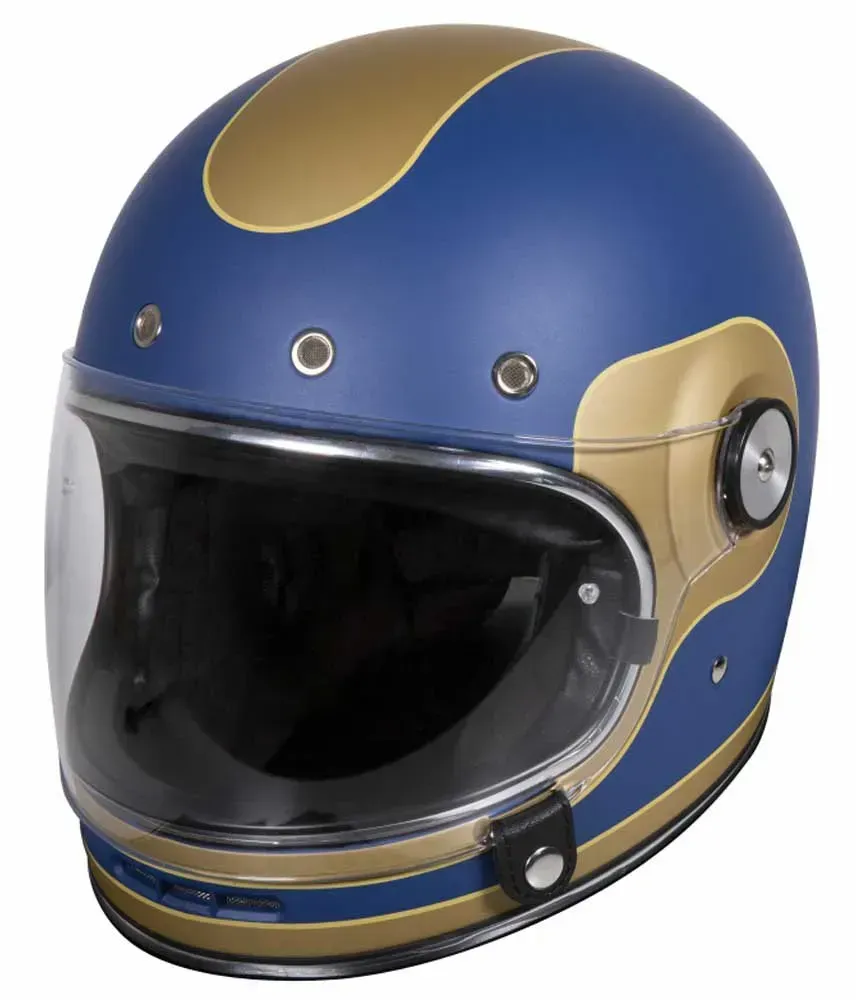 Stormer Origin Solid Integralhelm - Matt Blue / Gold - L