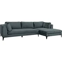 riess-ambiente Zeitloses Ecksofa SIGNUM 315cm petrol Samt Ottomane rechts Bigsofa XXL-Couch - Türkis