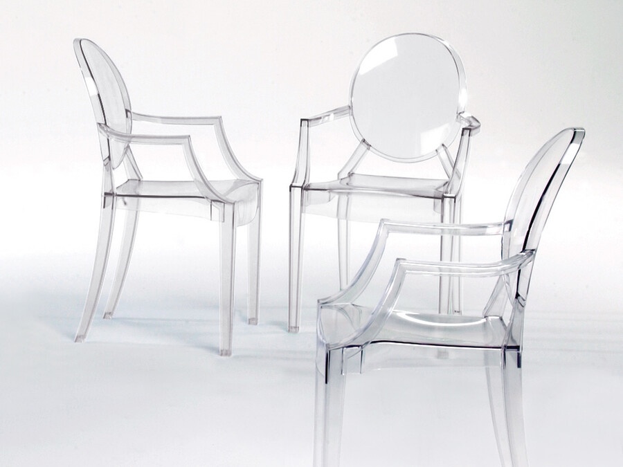 Kartell Armlehnstuhl Louis Ghost transparent, Designer Philippe Starck, 95x56.5x58.5 cm