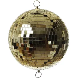 Spiegelkugel 25cm - gold - Discokugel Echtglas - 10x10mm Spiegel - PROMO - Metal...