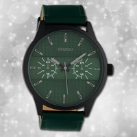 Oozoo Herrenuhr Timepieces C10537 grün Lederarmband Quarz Analoguhr UOC10537