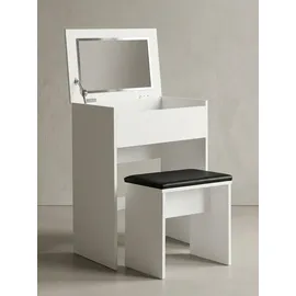 KADIMA DESIGN Schminktisch | Weiß, Klappspiegel | Hocker, Melaminharzbeschichtung. pflegeleicht & modern