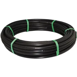 Rolle 25M Tropfschlauch 16Mm mit Tropfer bei 0,35Cm 2 L/H Farbe Schwarz. Blauer Vogel