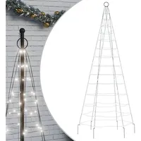 vidaXL LED-Weihnachtsbaum für Fahnenmast 180 cm Kaltweiß