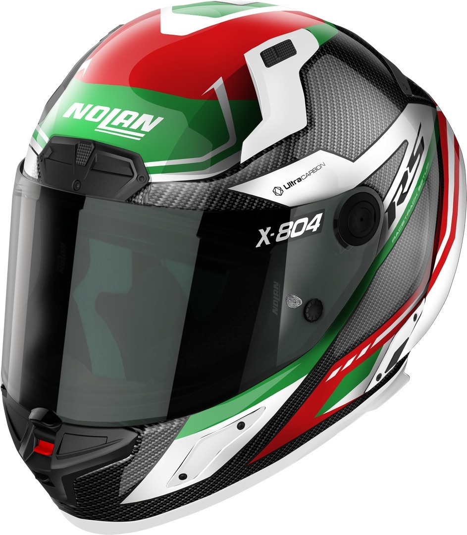 Nolan X-804 RS Ultra Carbon Maven Helm, zwart-rood-groen, XS