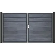GROJA Grande Steckzaun Tor Premium DIN Rechts DB Steingrau