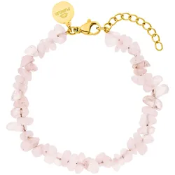 Purelei Armband »Schmuck Geschenk Rose Quartz Armschmuck Armkette, 23381«, mit Rosenquarz Purelei gelbgoldfarben-rose + rose