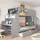 Okwish Etagenbett 90 x 200 cm Kiefer grau
