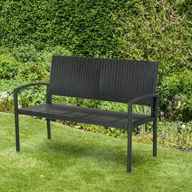Outsunny Gartenbank 122 x 60 x 85 cm Schwarz