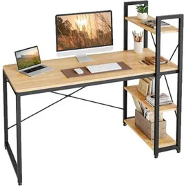 seddō Schwarzer Loft-Computertisch mit Metallregalen für Büro oder Schule - Schwarz