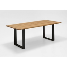 Niehoff Tisch Noah Profilkufe anthrazit - 180 x 95 cm Teak gebürstet