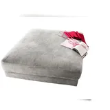 KAWOLA Big Hocker MADELINE Polsterhocker Cord hellgrau