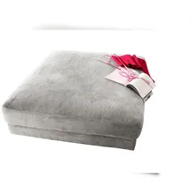 KAWOLA Big Hocker MADELINE Polsterhocker Cord hellgrau