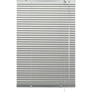 GARDINIA Alu-Jalousie ohne Bohren, Zum Klemmen, Inkl. Klemmträgern, Sichtschutz, Lichtschutz, Blendschutz, Aluminium-Jalousie, Silber, 140 x 175 cm