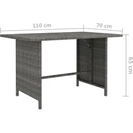 vidaXL Garten-Lounge-Set 9-tlg. grau