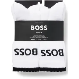 Boss 6er Pack Businesssocken Stripe CC Weiß 39-42