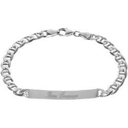 trendor 35675 Gravur-Armband für Herren 925 Silber Panzersteg Kette 21 cm