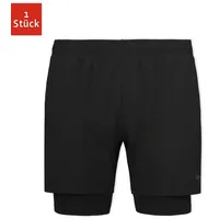 SNOCKS 2 in 1 Shorts Herren | Schwarz |