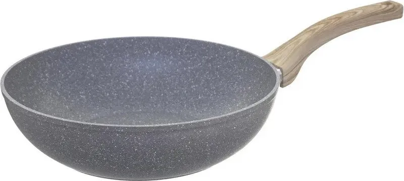 Wok aus naturgeformtem Aluminium, 28 cm