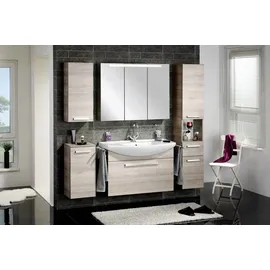 Fackelmann LIMA Midi 30,5 x 81 x 32 cm Weiß/Steinesche Glas/MDF/Metall/Spanplatte/Massivholz