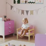 aiyaplay Kindersessel mit Holzrahmen 46,5 x 44 x 45 cm Textil rosa