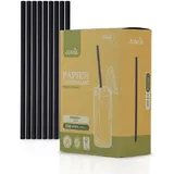 Sovie Trinkhalm in Schwarz aus Papier FSC®, Ø 6 mm / 20 cm, 250 Stück