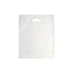 Starpak Griffloch Tragetaschen, HDPE, weiß, 44 cm x 36 cm x 9 cm, Kunststoff Tragetasche mit Griffloch, 1 Packung = 100 Stück