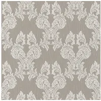 Profhome Textiltapete Barock 0,53 m x 10 m 5,33 m2 Grau/Beige 956306-GU