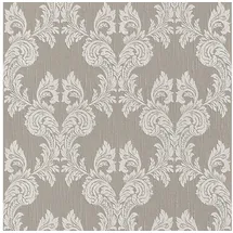 Profhome Textiltapete Barock 0,53 m x 10 m 5,33 m2 Grau/Beige 956306-GU