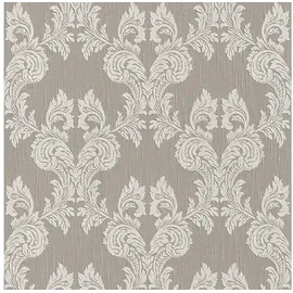 Profhome Textiltapete Barock 0,53 m x 10 m 5,33 m2 Grau/Beige 956306-GU